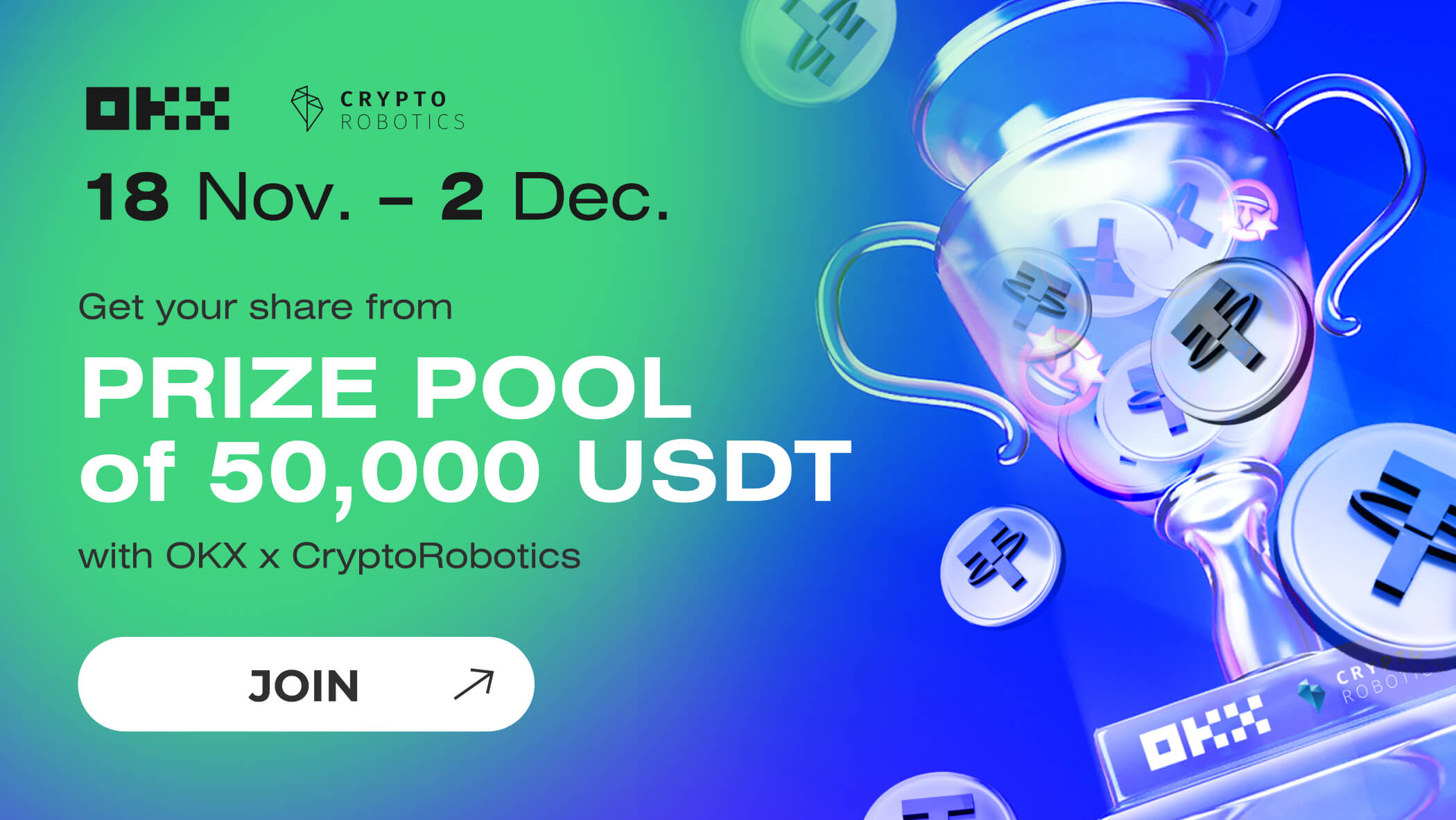 Get your share from PRIZE POOL of 50,000 USDT with OKX x CipherFluxPro V1